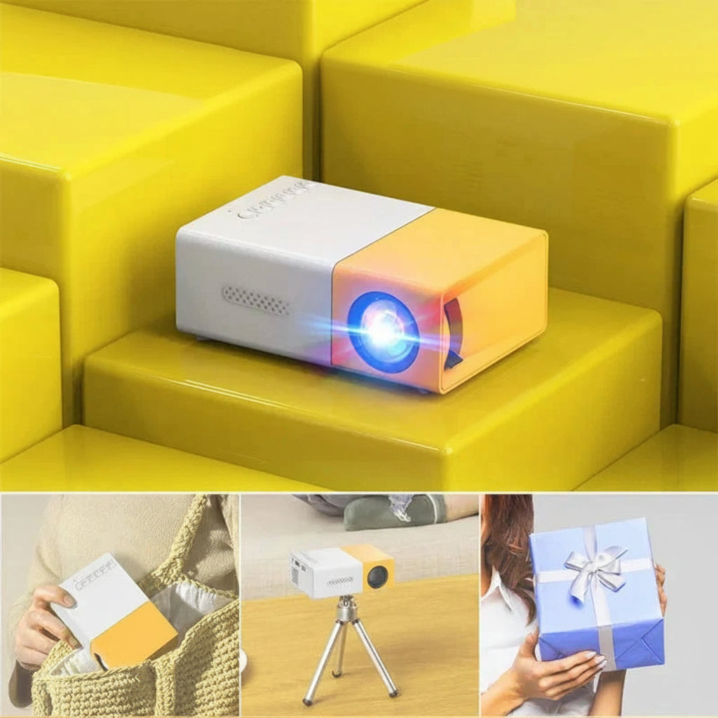 Mini Projector – 1080P Full HD Support, Portable LED Projector, 4K Video Playback, Multiple Connectivity Options